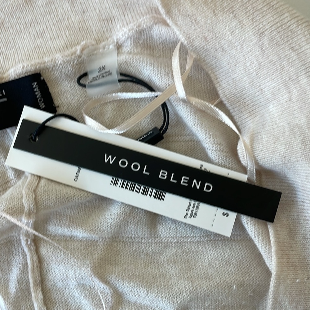 NWT TAHARI WOMAN cardigan size 2X white cream wool blend - Picture 6 of 9